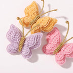 2 Pcs Butterfly Hair Bow Girl, Beige Kid's Cute Hair Clips Barrettes Accessories for Infants Toddlers Baby Kids Fine Hair