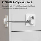 Fridge Lock (2 Pack),Refrigerator Lock with Keys,for Fridge, Cabinet Locks, Drawers, Dishwasher, Toilet and Child Safety Cabinet Locks, 3M Adhesive No Drilling (White)