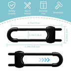 Baby Proofing Cabinets, Sliding Cabinet Locks for Babies, Adjustable U Shaped Baby Safety Locks, Childproof Cabinet Latch for Kitchen, Bathroom, Drawer, Cupboard Doors Knobs & Handles (6 Pack Black)