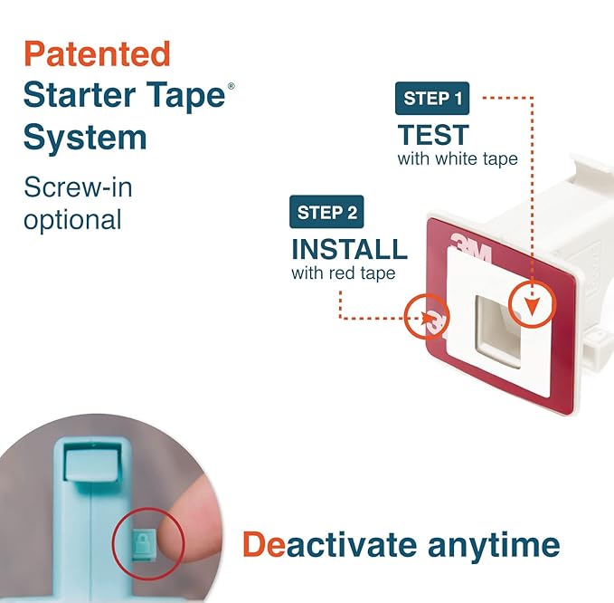 Roving Cove Ergonomic Magnetic Cabinet Baby Locks 12-pk, Child Proof Drawer Cupboard Latches, Adhesive, Easy Install with Starter Tape System