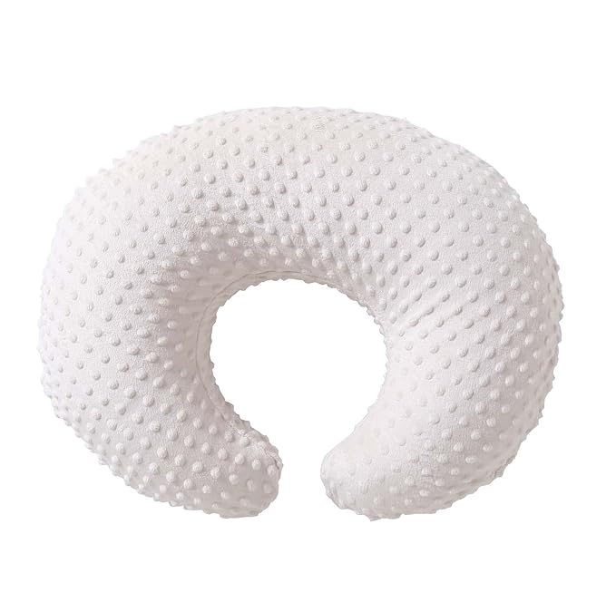 Nursing Pillow and Positioner, Breastfeeding, Bottle Feeding, Baby Sitting Support with Removable Ultra Soft Cover, Tummy Time Support for Baby Boys and Girls (Beige)