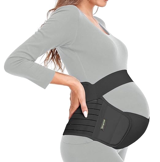 ChongErfei Maternity Belt Pregnancy Belly Band 3 in 1 Maternity Support Belt for Pregnant Back/Pelvic/Hip Pain, Maternity Band Belly Support for Pregnancy (Black, XL)