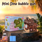 Dinosaur Bubble Machine with Colorful Lighting for Kids Automatic Handheld Dinosaur Bubble Toy 20000+ Big Bubbles Per Minute Bubbles Toy for Outdoor Parties Yard Fun Kids Gift Triceratops Blue