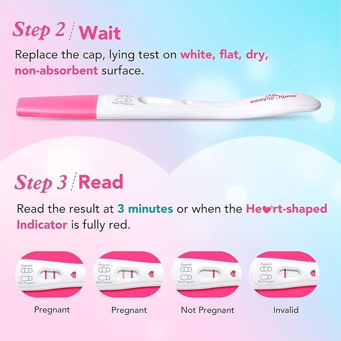 Easy@Home Smart Timing Pregnancy Test: Accurate Early hCG Detection - Fast Results & Easy to Use at-Home Tests with Love Heart Indicator | 5 Pack