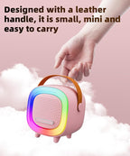 Mini Karaoke Machine Speaker for Kids Adults, Portable Bluetooth with 2 Wireless Microphones, Christmas Birthday Gift Ideas for Toys for Teens Boys and Girls Aged 4, 5, 6, 7, 8, 9, 10, 11, 12+