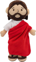 Brown Jesus Plush Doll Guardian Baptism Stuffed Plushie Savior Toy Gifts for Church Sunday School Religious Easter Gift (RED)