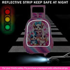 gxtvo Rolling Backpack for Girls, Cute Dog Roller Wheels Kids Bookbag - Wheeled Elementary School Bag - 3PCS Dog