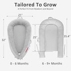 Baby Lounger – Soft & Breathable Newborn Nest for Infants 0-24 Months, Organic Cotton Baby Pillow for Tummy Time, Playtime & Travel, Newborn Babies Essential Gift