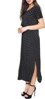 Smallshow Women's Maternity Nursing Dresses Split Long Dress for Breastfeeding