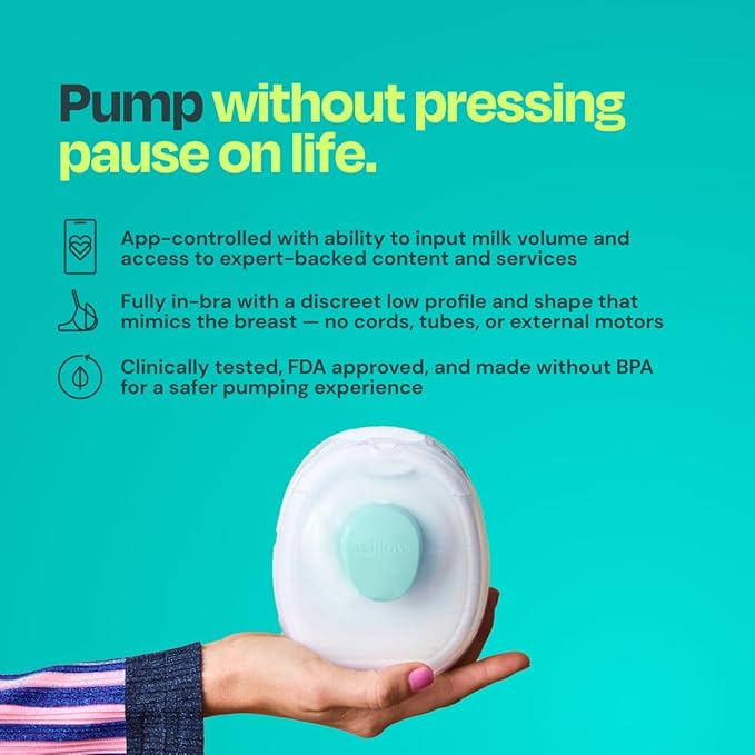 Willow - Go Double Hands Free Breast Pump w/Milk Bags and Glass Milk Pitcher Bundle