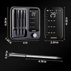 Wireless Meat Thermometer with 4 Probes, Inkbird Wifi BluetoothThermometer Digital Wireless for Rotisserie Grill Oven,Unlimited Range Dishwasher Waterproof Bluetooth Meat Thermometer for iOS & Android