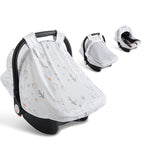 Baby Car Seat Cover, Soft Sun Shade Cover, Breathable Comfortable Privacy Carseat Canopy Protect for Newborn Infant Boys Girls (Animals)