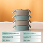 Snack Cups for Toddlers Spill Proof,Baby Snack Containers,Collapsible Food Grade Silicone Snack Cup,Dishwasher Safe and BPA Free,Set Of 2,13 Oz,Grey