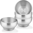 LIANYU Stainless Steel Bowls for Kids, 4 Pack Toddler Bowls 12oz, Double-walled Insulated Metal, Baby Children Feeding Dinnerware, Dishwasher Safe & Non Toxic