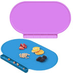Silicone Placemat for Baby, Silicone Baby Toddlers Non-Slip Tablemats Stain Resistant Anti-Skid Reusable Dishwasher Safe Table Mats, Portable Food Mat Travel (Blue/Purple)