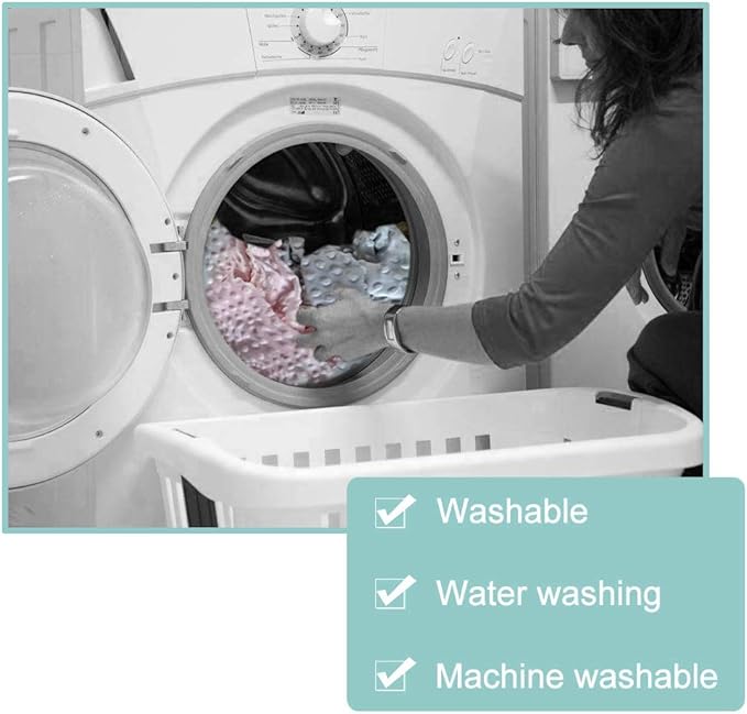 iEvolve Minky Nursing Pillow Cover Breast Feeding Pillow Cover Slipcover U Shape for Baby Boy Girl,Cover Only(Babyblue&Lightbeige, Pack of 2)