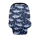 Binienty Cartoon Shark Print Car Seat Canopies for Baby Boys Girls, Women's Light Soft Nursing Cover Breastfeeding Scarf Breathable Stroller Cover for Sun and Windy