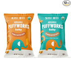 Puffworks Baby Peanut and Almond Variety Pack, Perfect for Early Peanut Introduction, Plant Protein, USDA Organic, Gluten-Free, Vegan, Non-GMO, Kosher, 0.5 Ounce (Pack of 12)