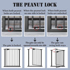 DEARBB Triple Lock Baby Gate for Stairs Doorways and House 31" to 86" Extra Wide Pressure Mounted Easy Walk Through Auto Close Safety Pet Gate Black 67.32-76.77"