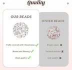 105pcs 10mm Rhinestone Beads for Jewelry Making, Light Purple Shiny Round Disco Beads Bulk, Sparkle Crystal Clay Christmas for Bracelet Baseball Necklace Earring Crafting and DIY
