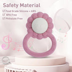 Rattle Teether, Lion Shape Montessori Baby Sensory Teething Toys, Food Grade Silicone BPA Free, Newborn Essentials Must Haves (Shifting Sand Ether)