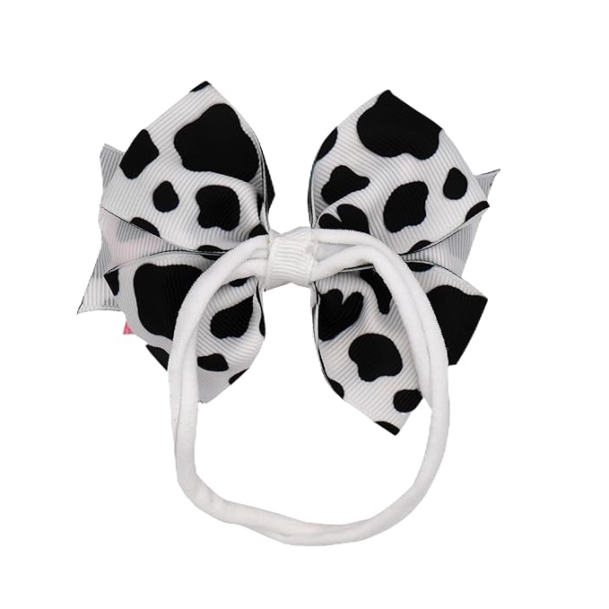 Birthday Hair Bow for Baby Girls 1 2 3 4 5 6 Years Sprinkle Decorations Party Hair Accessories Headband for First 1st Birthday Cow Print Cowgirl