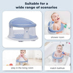 Baby Bath Seat-for Babies 6 Months & up with Temperature Alert+Soft Cushion+Suction,Toddler Bath Seat for Baby, Sitting Up with Baby Bathtub Seat, Blue