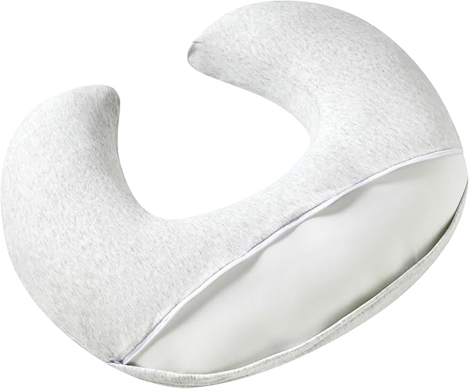 Nursing Pillow, Plus Size Breastfeeding Pillow Original Support for Baby Boys Girls Breastfeeding Essentials, with Removable Soft Cotton Cover (Light Grey, Large (25.59*20.08*6.30 Inches))
