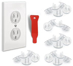 24 Pack Outlet Covers & Removal Tool Baby Proofing, Provide Shock Prevention and Easy Installation, Safe and Secure Plastic Plug Covers for Power Sockets (24 Outlet Covers)