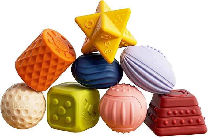 TUMAMA Baby Sensory Ball Set,Soft Textured Squeeze Balls Montessori Toys Easter Egg for Babies Toddlers 3-12 Months