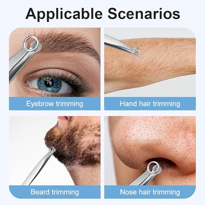 2026 New Stainless Steel Nose Hair Tweezers, Universal Portable Reusable Nose Hair Plucker for Men & Women (Brown)