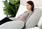 INSEN Pregnancy Pillow for Sleeping, Maternity Pillow with Jersey Cotton Cover,C Shaped Body Pillow for Pregnant Women(Grey Jersey)