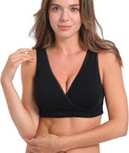 SUIEK 4 Pack Nursing Sleep Bra Maternity Bralette Cotton Breastfeeding Bras