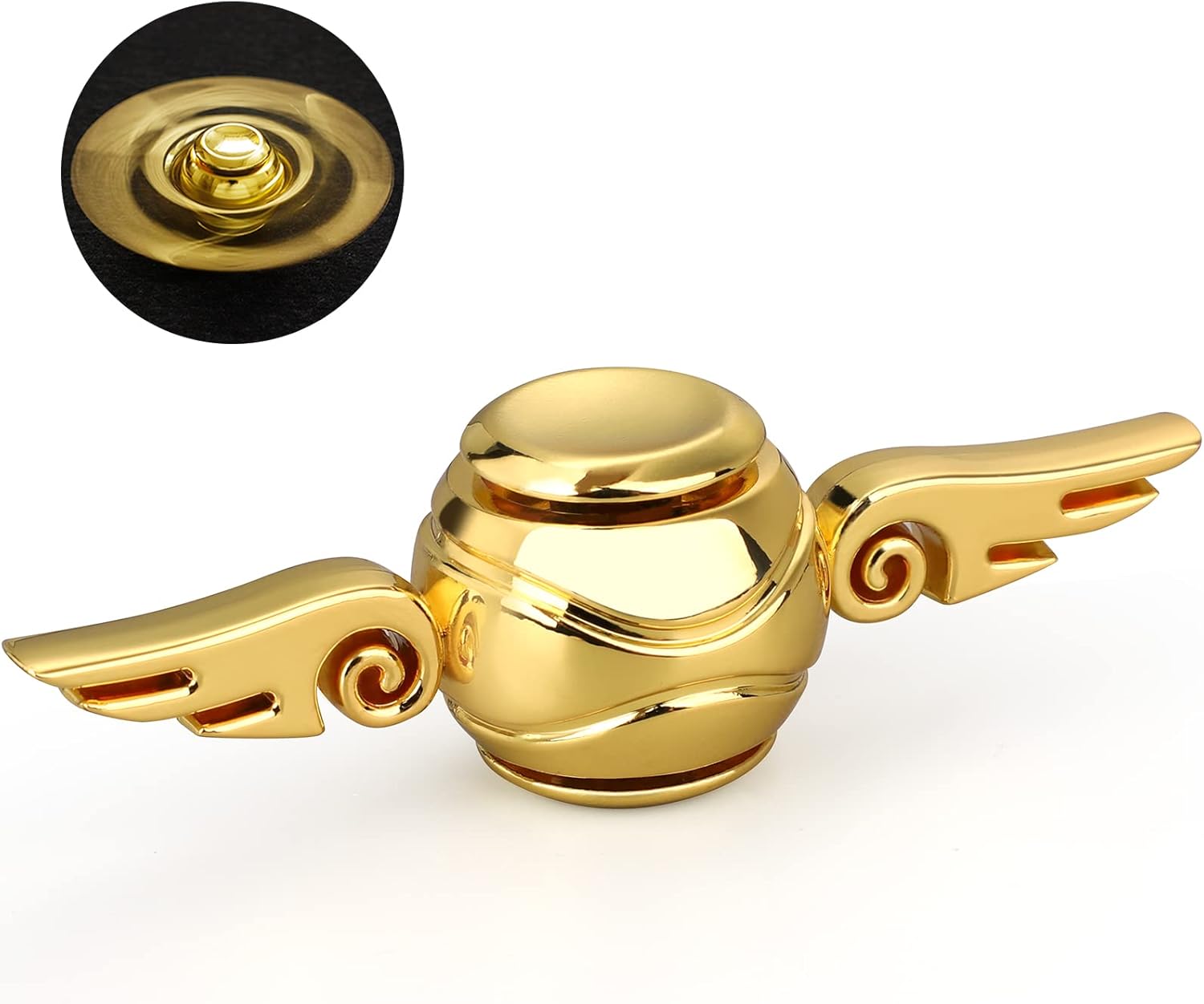 Golden Fidget Spinner Metal Toy for Kids Adults, Desk Toys Hand Finger Spinner Decoration, EDC Stress Relief Toy for Boys Age 3-12 Years Old Stocking Suffer for Boys Girls