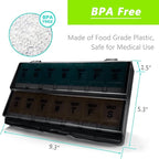 Extra Large Weekly Pill Organizer 2 Times a Day - Remtise Am/Pm Daily Pill Case Medicine Organizer, Push Button 7 Day Pill Box for Pills/Vitamin/Cod Liver Oil/Supplements (Cyan & Yellow)