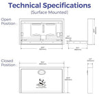 Panda Care Stainless Steel Surface Mounted Baby Changing Station, Heavy Duty Foldable Diaper Changing Table with Liner Dispenser and Adjustable Safety Belt for Commercial and Business