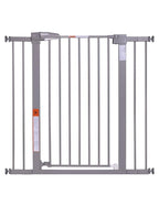 BABELIO 36-Inch Tall Baby Gate, 26-40" Wide Auto-Close Pet Gate, Easy Install and No-Drilling, Pressure Mounted with Wall Protectors and Extension Kits, Gray