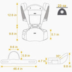 FRUITEAM 6-in-1 Baby Carrier with Waist Stool, One Size Fits All -Adapt to Newborn, Baby Hip Carrier for Breastfeeding, Infant & Toddler