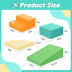 6-Piece Soft PU Leather Toddlers Climbing Toys, Baby Foam Climbing Blocks for Toddlers 3, Indoor Climb and Crawl Activity Play Set, Foam Play Gym Climbing Structures (Orange and Green)