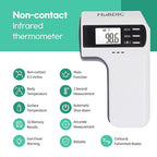 HubiBaby Forehead Thermometer for Adults and Kids, Digital Infrared Thermometer for Baby, Touchless Thermometer with 3 Color Fever Alarm, Fast Reading, Mini Hygrometer Combo (Black)