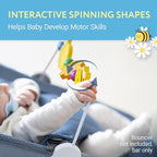 IMPRESA Wooden Baby Arch Toy Attachment Compatible with Baby Bjorn Bouncer - Medium Honey Bee - Bouncer Attachment Bar with Spinning Bee Toys - Stimulates Motor Skills & Hand-Eye Coordination