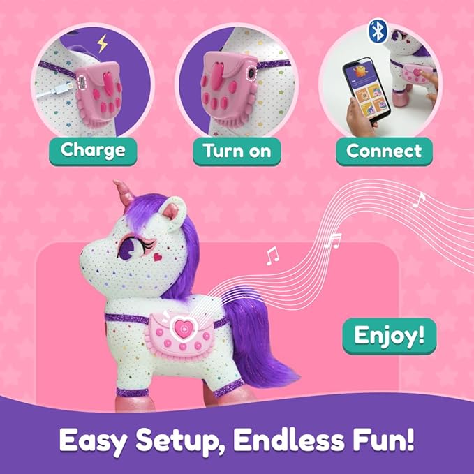 PlayShifu Smart Talking Plush Toy for Kids – ZeeZee Unicorn Doll | Interactive Singing & Storytelling Soft Toy | Bluetooth Play | Gift for Girls & Boys Ages 3–6 | Unicorn Gifts