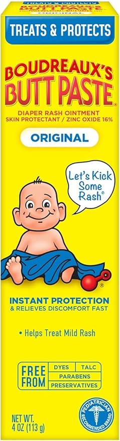 Boudreaux's Butt Paste Diaper Rash Ointment, (Original, & Maximum Strength) (1ea / 4oz) (Variety Pack)