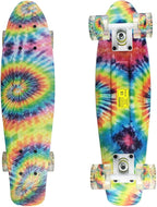 Skateboards Complete 22 Inch Mini Cruiser Retro Skateboard for Kids Boys Youths Beginners