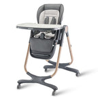 6 in 1 Convertible High Chairs for Babies and Toddlers,Portable High Chair with Dishwasher Tray and 4 Wheel,Booster Seat for Dining Table,Foldable Toddle and Baby Feeding Highchair (Gold-Grey)