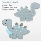 Teething Toys for Babies, Baby Teethers with Clip Silicone Baby Teether Toys for Boys and Girls Infant Teething Relief for Teething Dinosaur Shape, Gray