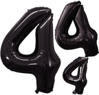 GOER Black Foil Balloons Number 4,Huge Number Balloons for 4th 14th 24th 34th 44th Birthday Party Supplies Anniversary Decorations (3 pcs,42 inch,32 inch,16inch)