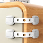 Child Safety Strap Locks (10 Pack) Baby Locks for Cabinets and Drawers, Toilet, Fridge & More. Adhesive Pads. Easy Installation, No Drilling Required, White/Gray (White, 10 pcs (Pack of 1))