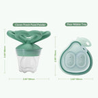 Haakaa Clover Baby Fruit Feeder Teether & Mini Freezer Nibble Tray – BPA-Free Silicone Breastmilk Popsicle Mold for Baby Teething Relief & Self-Feeding, 4M+ (Pea Green)