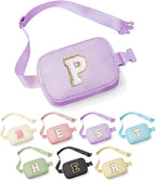 YOOLIFE Gifts for Girls - 5-16 Year Olds, Preppy Teen Girl Gifts, Purple Initial Crossbody Bag